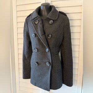 Aeropostale Double-Breasted Gray Pea Coat Size Medium